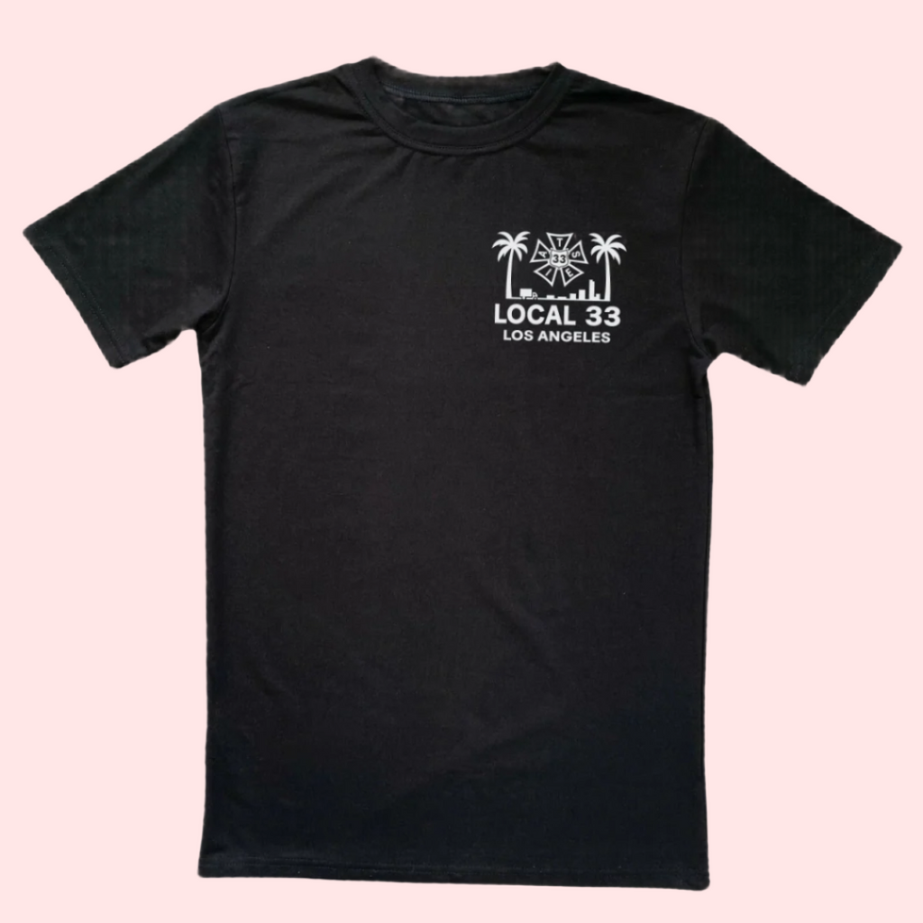 Local 33 OFFICIAL Sunset WHITE ON BLACK TEE